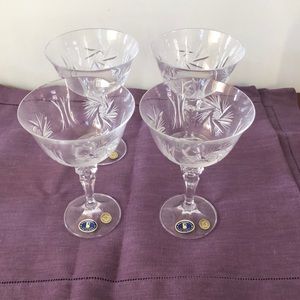 Czech Republic fine cut crystal champagne classes